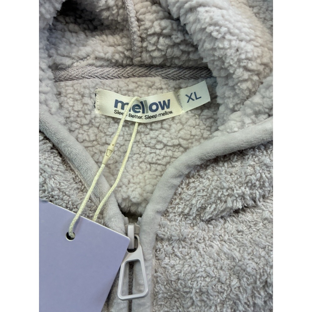 MellowSoft Zip-up Hoodie Super Soft Full Zip Fleece Long Sleeve Cozy Lilac XL - Picture 7 of 13